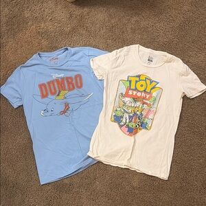 Disney Dumbo Blue and Toy Story Cream T-Shirts
